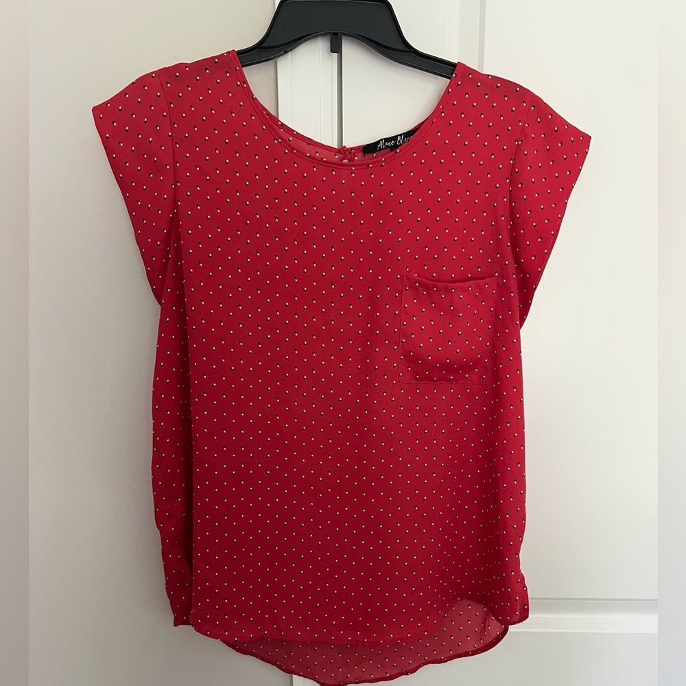Alice Blue (stitch fix) red printed blouse large